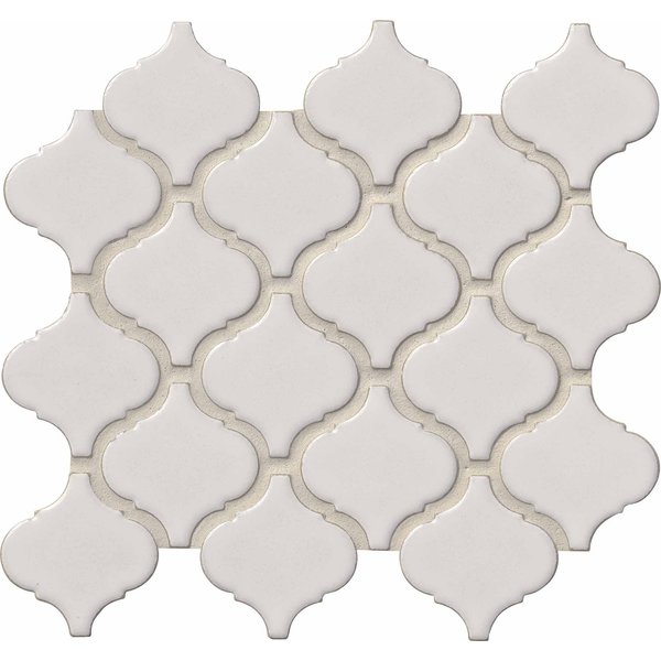 Msi Bianco Arabesque SAMPLE Glazed Ceramic Mesh-Mounted Mosaic Tile ZOR-MD-0449-SAM